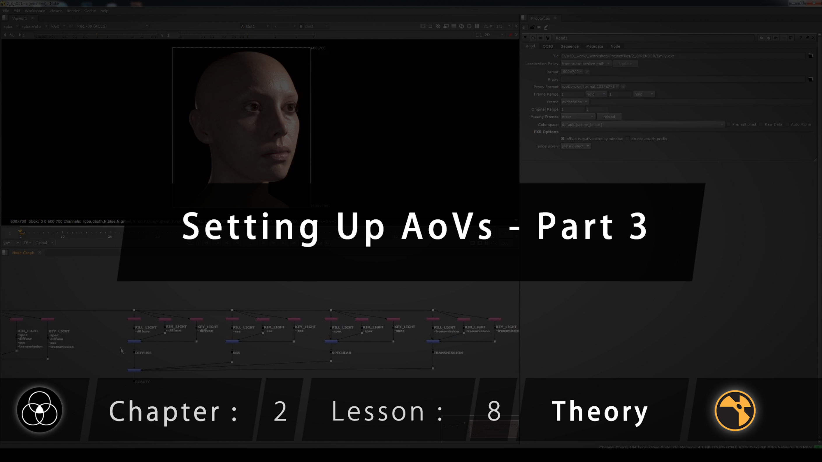 Chapter 2 - Lesson 8 - Shader Reconstruction From AOVs in Nuke
